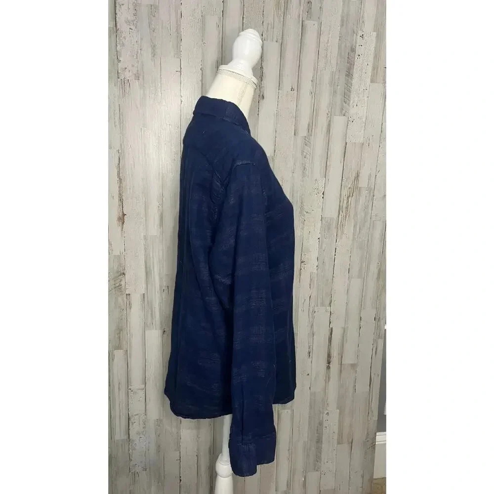 Banana Republic Men's Blue Plaid Long Sleeve‎ Button-Up Shirt Size Large